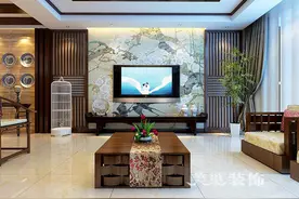 绿地老街190平新中式风格装修案例效果图图片