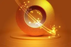 PS制作透明光环缠绕的金色立体球体图标图片