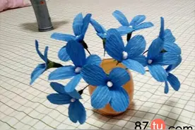 简单皱纹纸小花制作图解教程图片