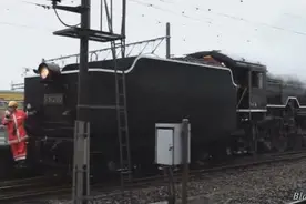 铁路上的蒸汽火车 机车头鸣汽笛视频封面