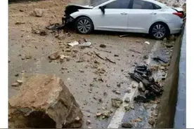205国道永安至三明段落石砸烂两辆小车？原来是张冠李戴！图片