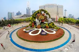 全市最大立体花坛亮相人民广场图片