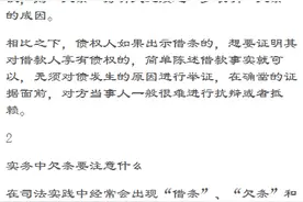 欠条的法律效力；实务中欠条要注意什么；欠条与借条的诉讼时效不图片