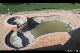 男子在自家后院建了个泳池，还是室内的！有后院的赶紧开挖了！图片