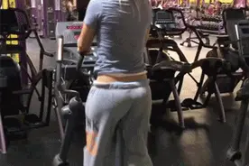 搞笑gif：健身房那点囧事绝对笑的合不拢嘴！最后那一张亮了！图片