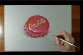 绘画入门- 3d红色可口可乐瓶子绘画教程-国语高清图片
