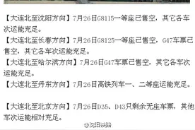 7月26日大连北站出行购票信息“新鲜出炉”！图片