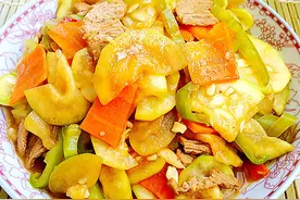 瓠子尖椒炒肉片图片