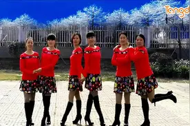 糖豆广场舞精选-乔茜双人舞《我多想》拜年舞图片