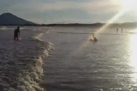 广东阳江海陵岛闸坡观海边日落图片