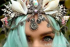国外辣妹纯手工制作贝壳皇冠，走红网络，人美皇冠更美！图片