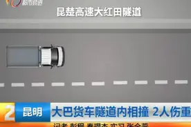 大巴货车隧道内相撞 2人伤重图片