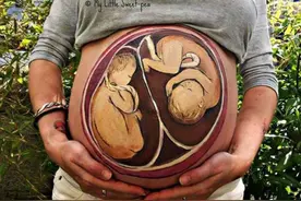 惊艳！这10对孕妇腹部画绝对让你大吃一惊图片