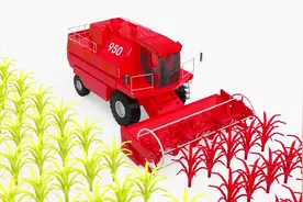 彩色农用收割机收割庄家装满小卡车，学习颜色！视频封面