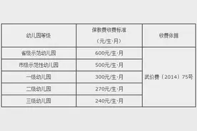 武汉市2016年秋季学校（幼儿园）收费标准公示图片