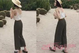 夏款韩版百搭宽松女士阔腿休闲裤图片