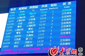 共御极寒：泰安南下高铁均晚点 晚点时间未定图片