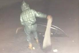 海边夜捕小鳗鱼，月入达数十万，月黑风高好发财啊图片