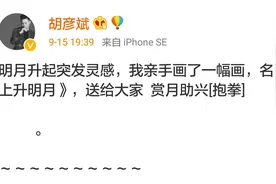 胡彦斌作画海上升明月太有才，网友：为什么每次郑爽有事他就高兴图片