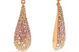 Swarovski 施华洛世奇Abstract Nude 水滴状闪亮耳环图片
