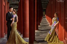 锦瑟：古典太庙婚纱照作品再现宫廷华丽奢美_CD视觉婚纱摄影图片