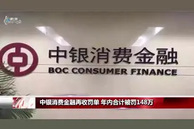 中银消费金融再收到罚单，一年内合计被罚148万元！视频封面