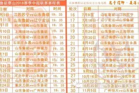 2016赛季山东鲁能初定赛程（两个版本，手机点存更方便）图片