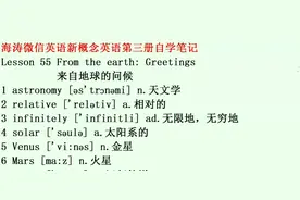 自学笔记新概念英语三第55课from the earth单词视频封面