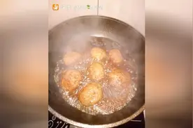 苏北农村的米老圆你吃过吗，当地人又叫他土狮子头图片