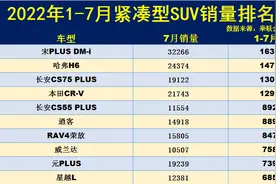 让人心酸！1-7月紧凑型SUV销量榜公布，仅4款破10万，本田CR-V第4图片