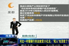 河北一村镇银行非法放贷26亿元：“死人”也贷款了19万视频封面