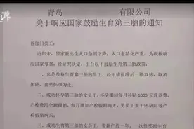 青岛某公司鼓励员工生育三胎：一次性奖励10万元！但全公司只有一个女员工图片