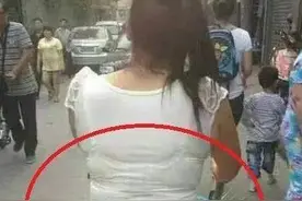 姑娘，这么瘦的衣服就别穿出门了，这要是被路人看到多尴尬图片