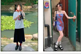 瘦女孩和肉感女孩的辣妹风穿法图片
