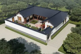 舅舅家一层仿古三合院“火”了，造价仅花了15万图片