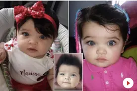 头发真多！英国10个月小女婴梳着浓密波波头，像蕾哈娜图片