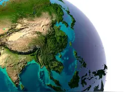 65张地球表面三维模拟地形图或灯光图，以及图解图片