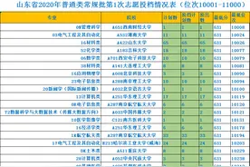 山东省2020年高考志愿投档表（位次10001-15000）图片