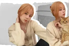 没想到万年黑长直的她，终于也忍不住解锁新发色了？图片