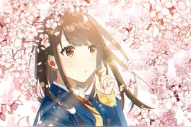 插画：樱花盛开，唯美的二次元樱花动漫美图图片