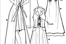 休闲时尚美眉系带裙服装设计效果图图片