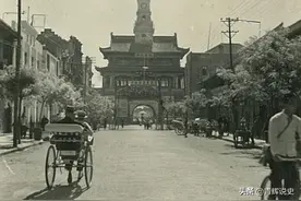 站大街的少女，寺后街的鼓楼！1939年日寇占领下的河南开封图片
