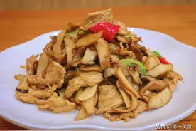 杏鲍菇炒肉片怎么做才好吃，厨师长教你饭店做法，又香又嫩又爽滑图片