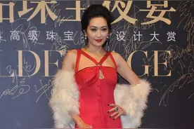 孟广美身材成熟迷人，背带礼服配皮草披肩，“姐姐”气场显韵味图片
