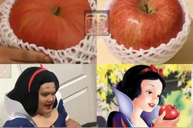 泰国小哥在肚子上画了一个苹果，“变身”白雪公主图片
