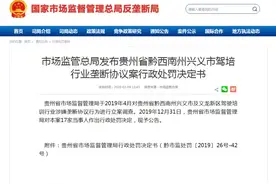 兴义市17家驾校因达成垄断协议，合计被罚330万余元！（附名单）图片