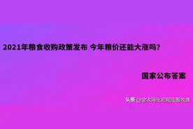 2021年粮食收购政策发布 今年粮价还能大涨吗？国家公布答案图片