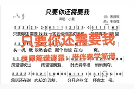 小晏热门歌曲《只要你还需要我》我一定会给你如初暖和，有声简谱视频封面
