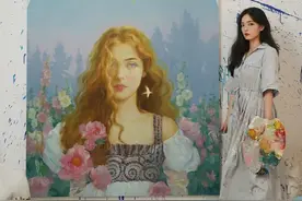 她明明可以靠颜值吃饭，却偏偏沉迷收废品作画图片