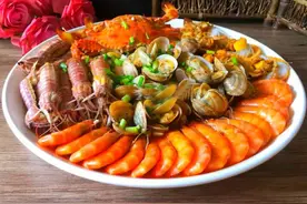 美食节常客：鲜美五味海鲜拼盘，钙、锌含量丰富！并且色香味俱全图片